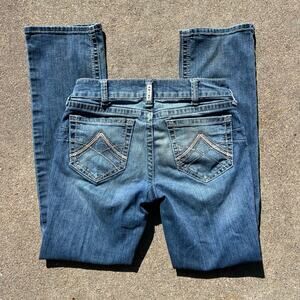 Ariat 30R REAL Icon Straight Leg Blue Jeans in Rainstorm 10017217